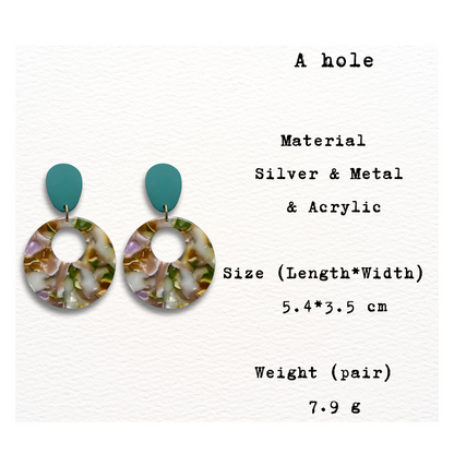 [ A hole ] Look alike color palette tray acrylic drop earring