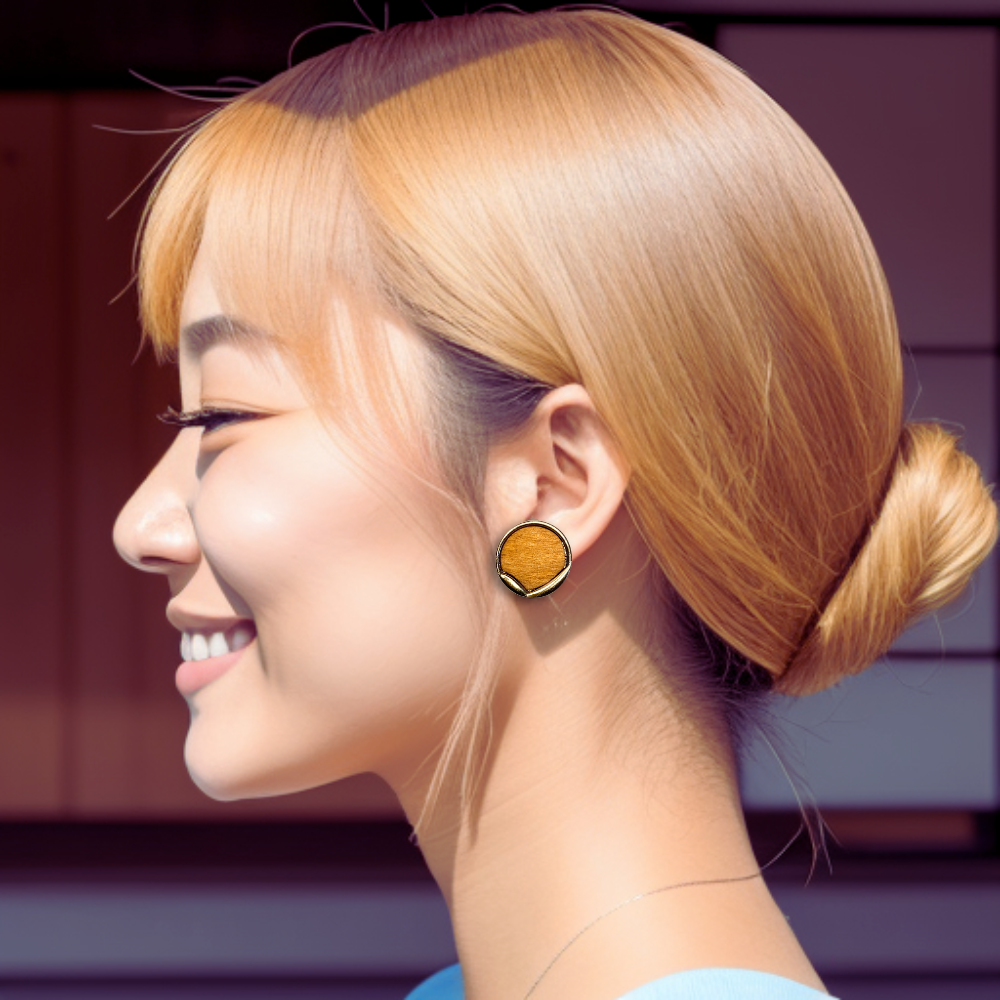 [ A piece ]  wooden stud earring