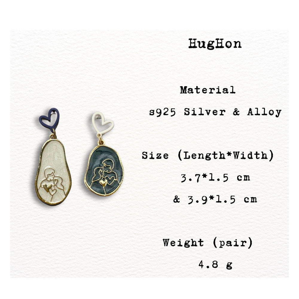 [ HugHon ] A romantic print design drop earring