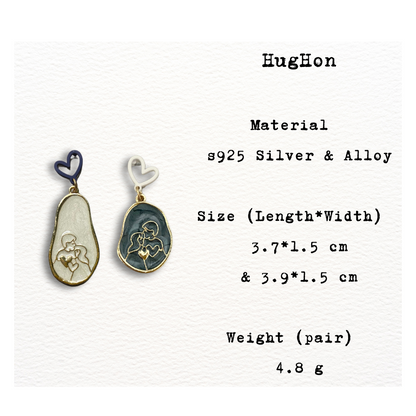 [ HugHon ] A romantic print design drop earring