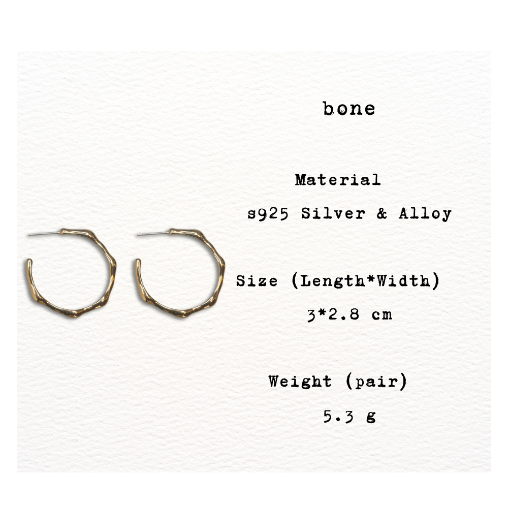 [ bone ] metallic design stud earring