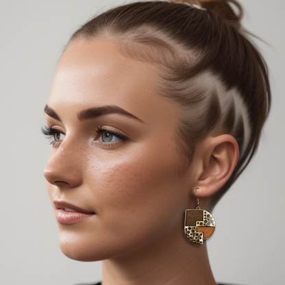 [ honeycomb ] Dangle wooden earring