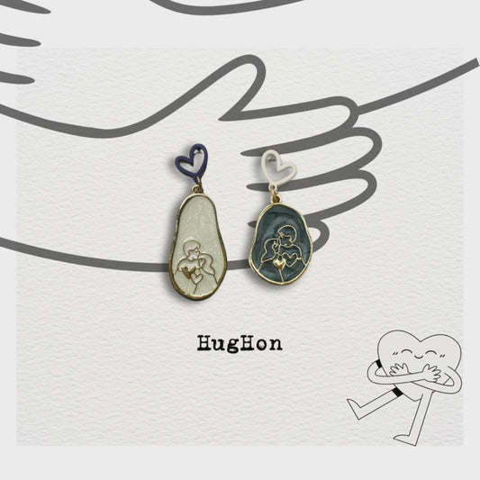 [ HugHon ] A romantic print design drop earring