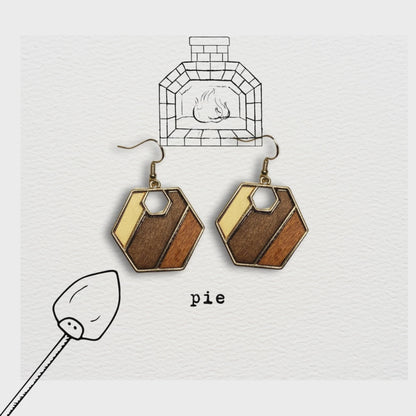 [ pie ] Dangle wooden earring