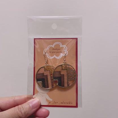 [ cheese ] Dangle wooden earring