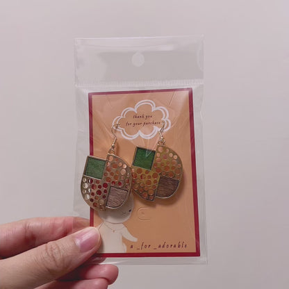 [ cookie ] Dangle wooden earring