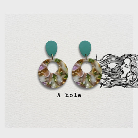 [ A hole ] Look alike color palette tray acrylic drop earring