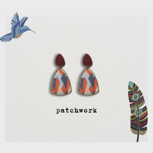 [ patchwork ] Patchwork pattern drop earring